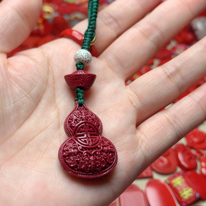 天然辰砂工艺品朱砂钥匙扣