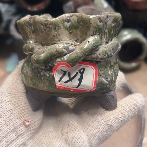 红陶粗陶花盆手工