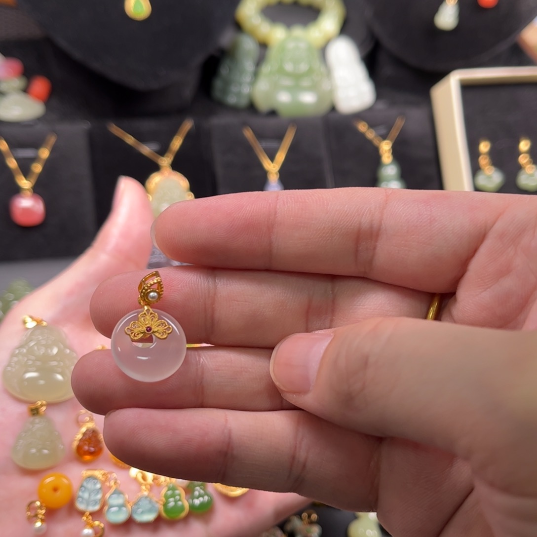 玛瑙/玉髓颈饰银S925镶嵌