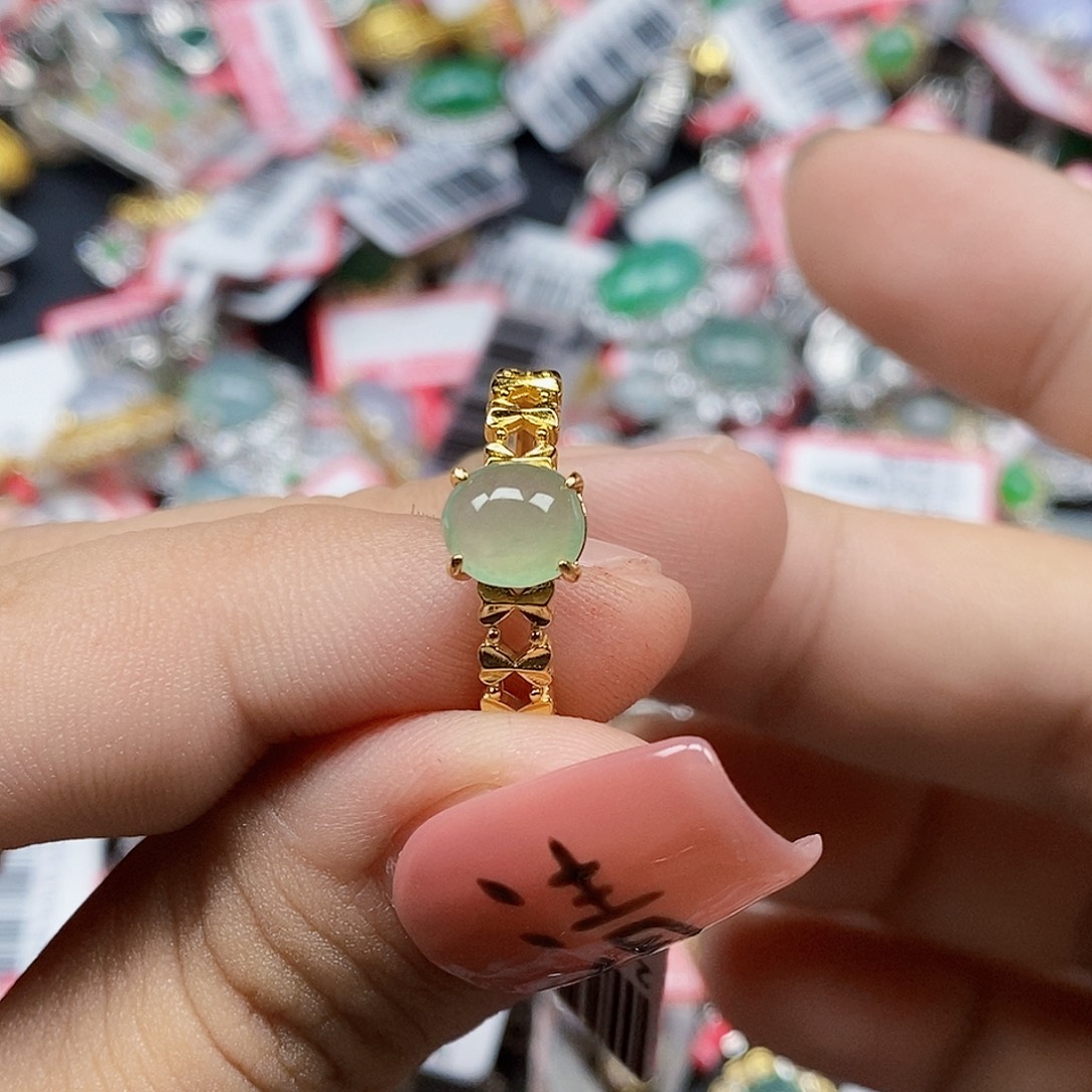 翡翠银S925镶嵌戒指