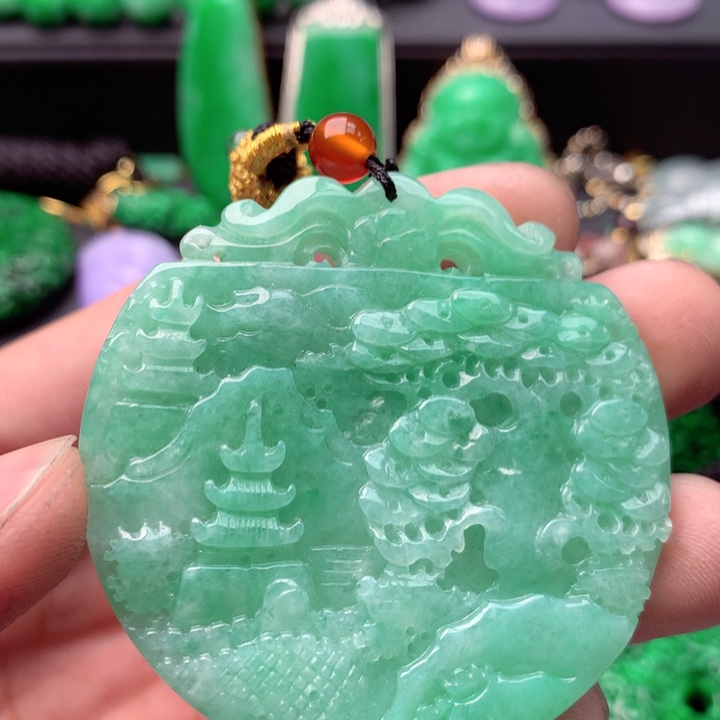 翡翠未镶嵌吊坠(不含链)