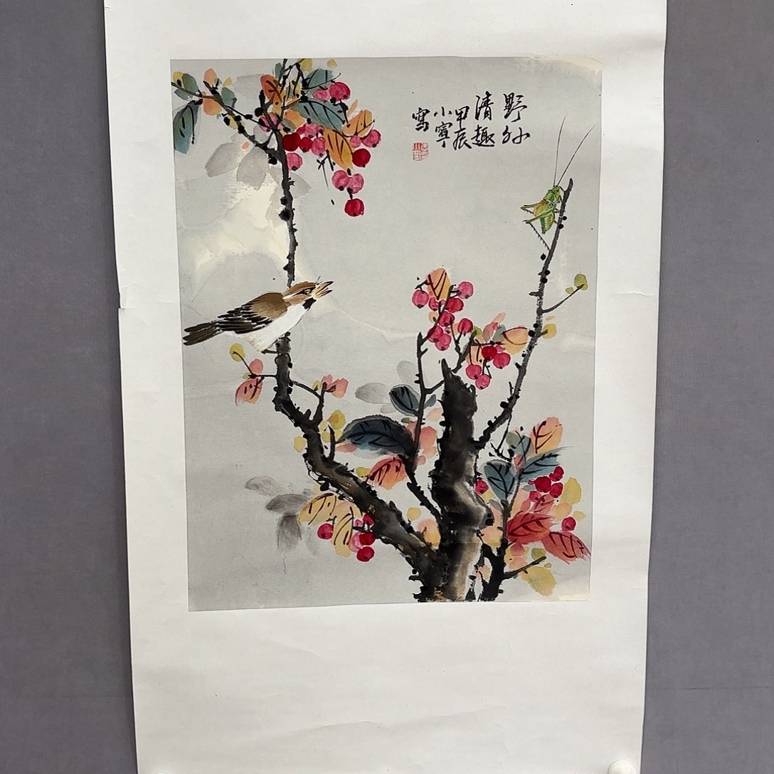 国画亲笔手绘原创三张安排教科书