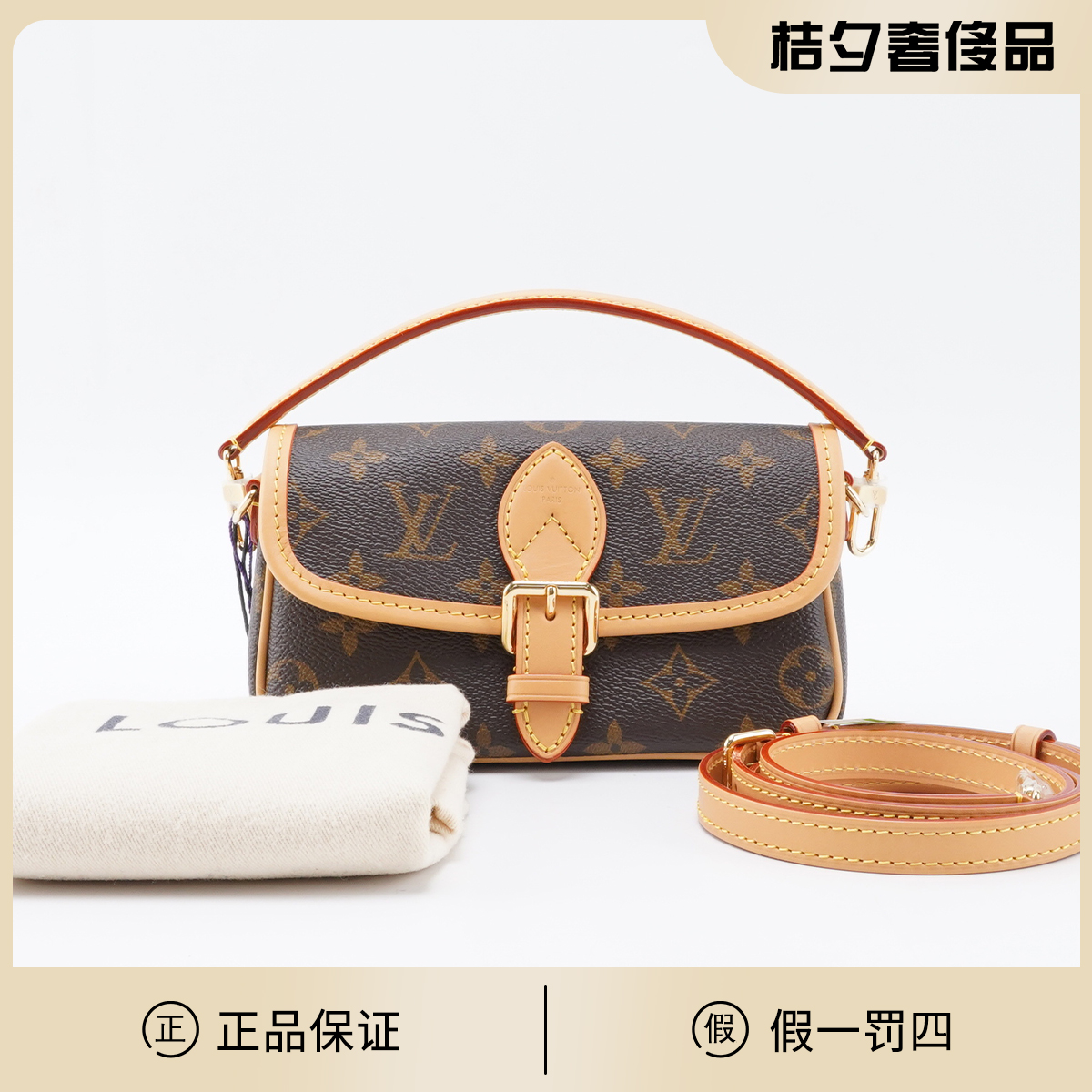 99新 LouisVuitton/路易威登 Diane法棍nano包/98新