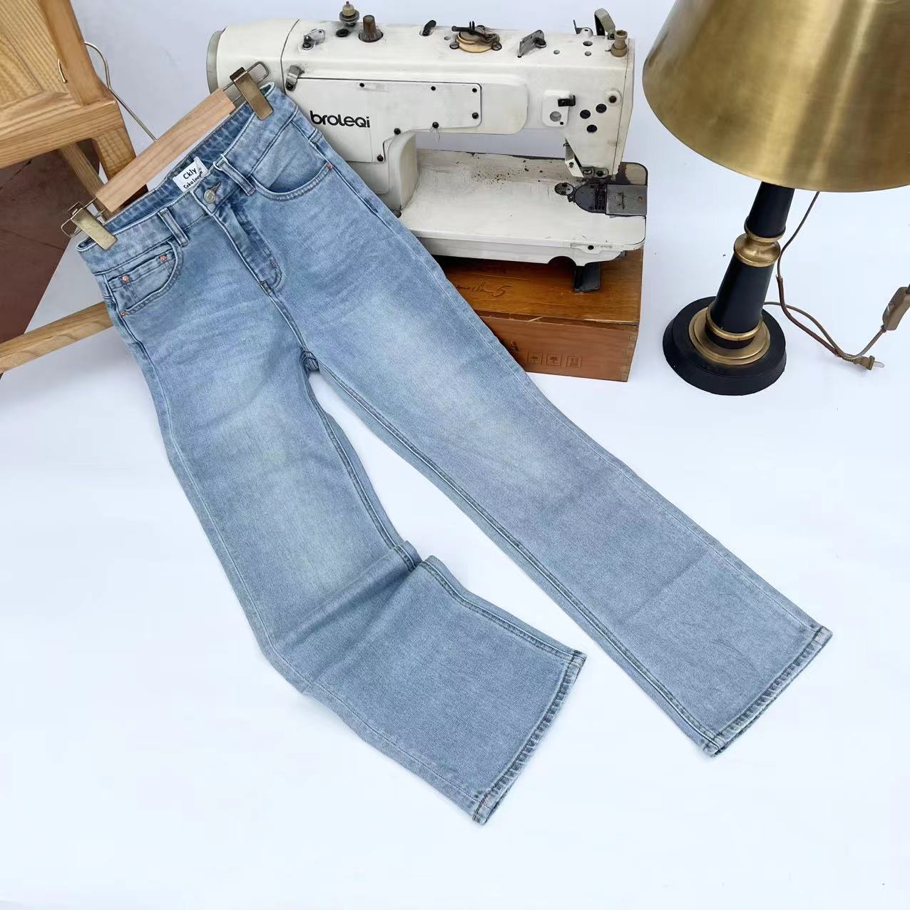 B清货窄版直筒裤显瘦大长腿春夏深圳南油高品质牛仔裤1912