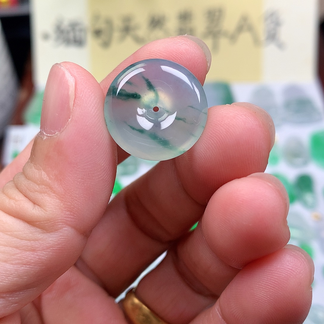 翡翠裸石缅甸天然A货翡翠冰种平安扣