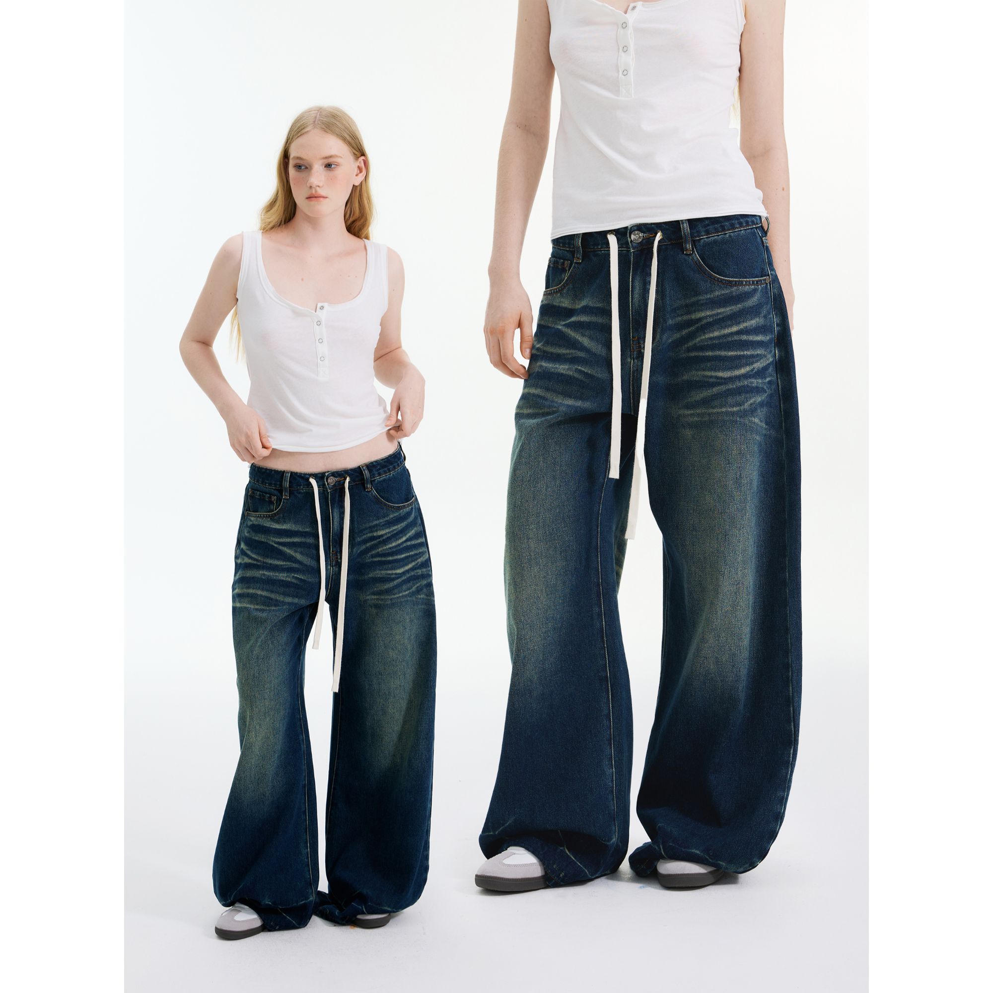 【括号牛仔裤】香料怪兽美式复古风大版型显瘦中低腰休闲长裤