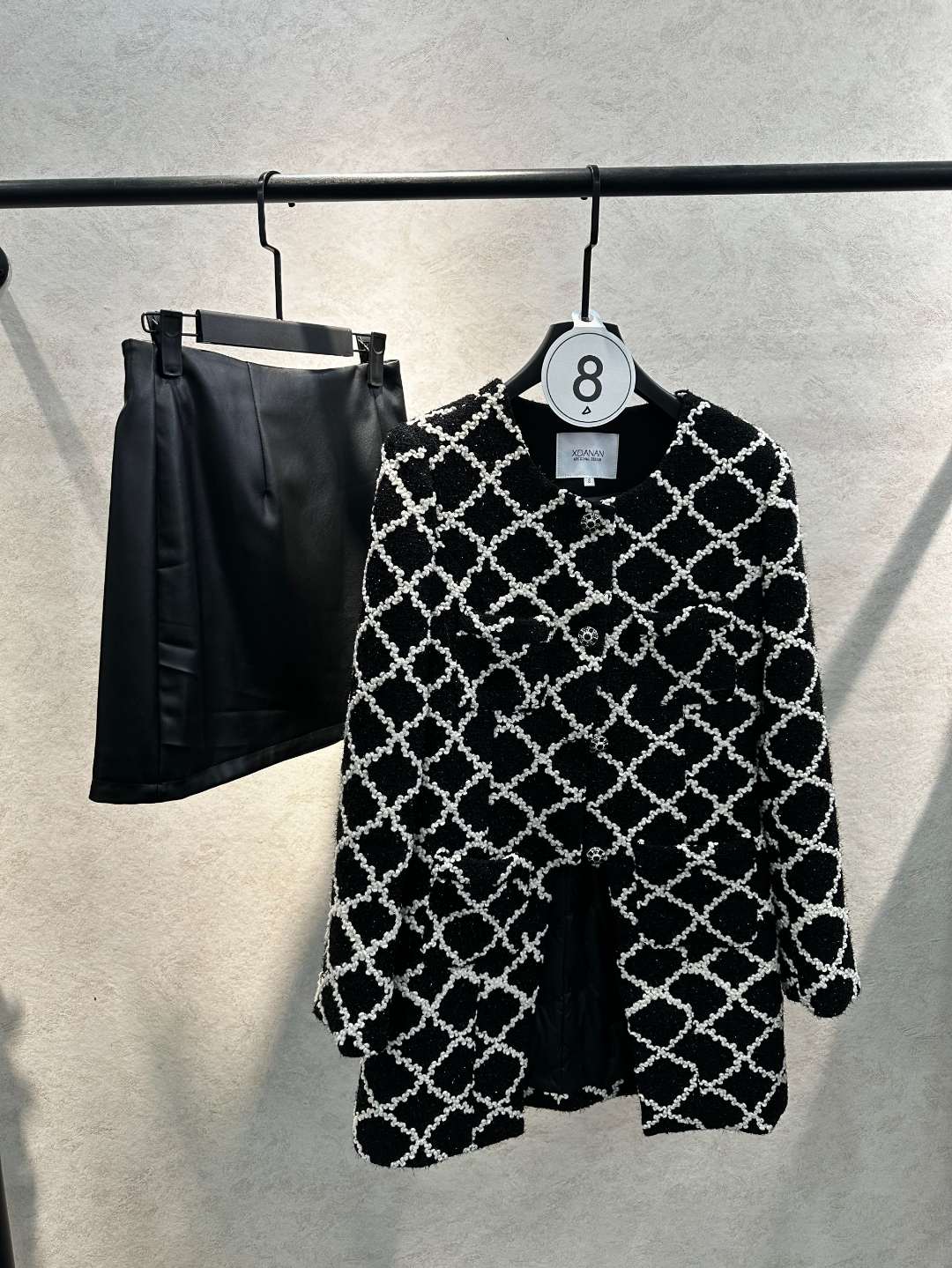 【私人高定】赵老板高定轻奢秋冬新款中长外套套装/8663