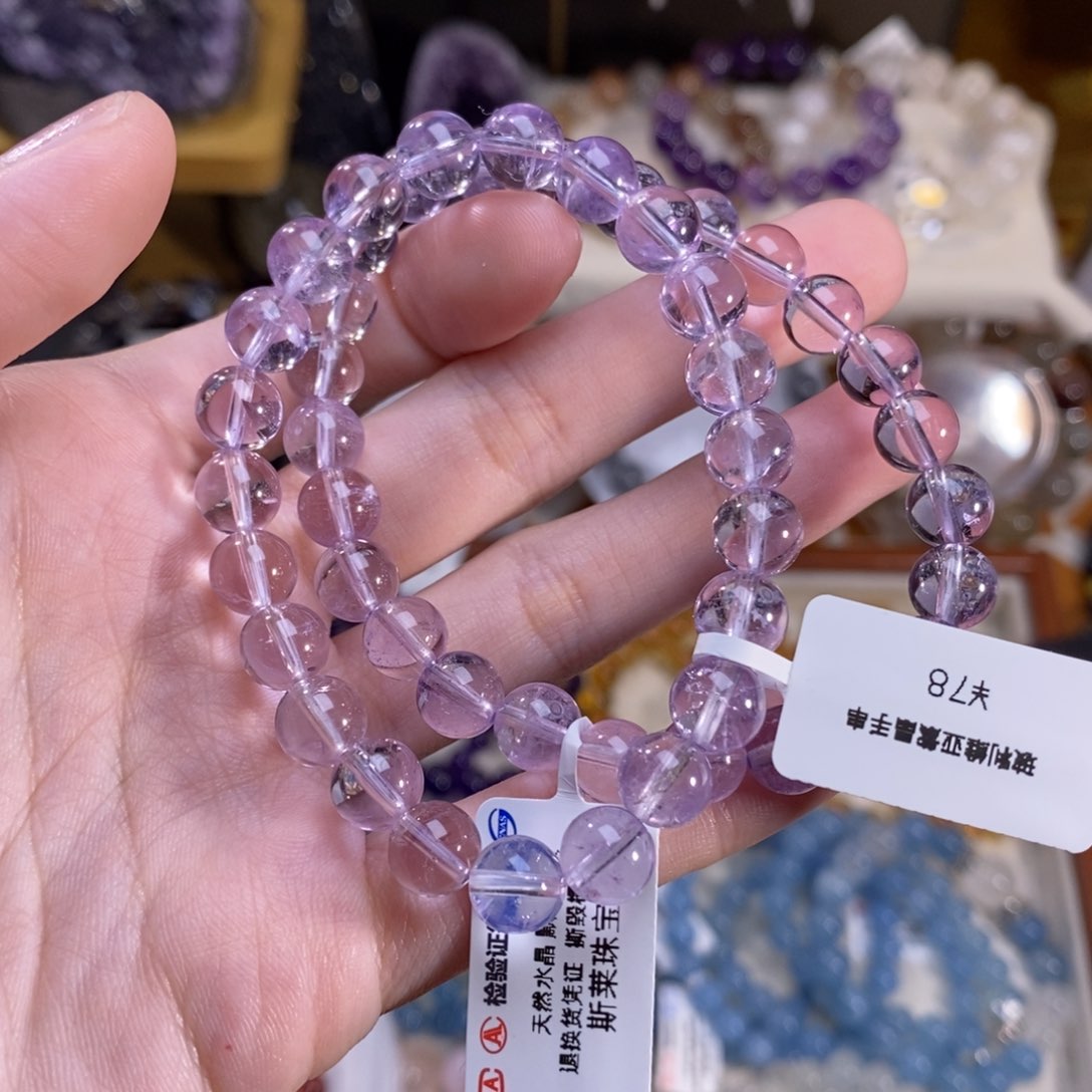 紫晶手串未镶嵌玻利维亚紫水卡8多样性发一