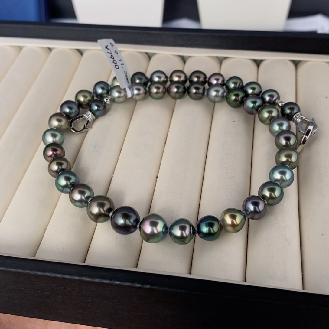 海水珍珠颈饰未镶嵌红*大溪地项链8.9-11.2橙