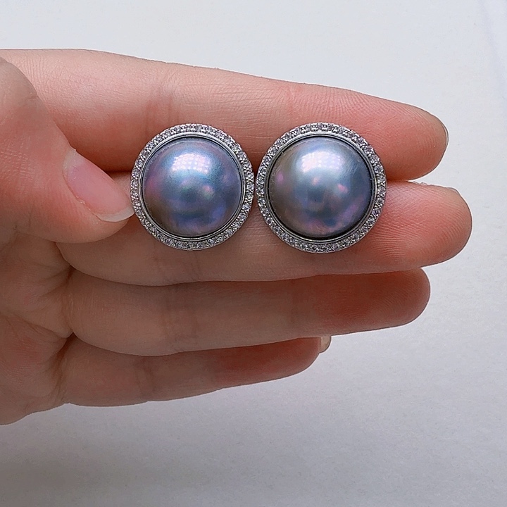 耳饰拼合珍珠（马贝珠）未镶嵌
