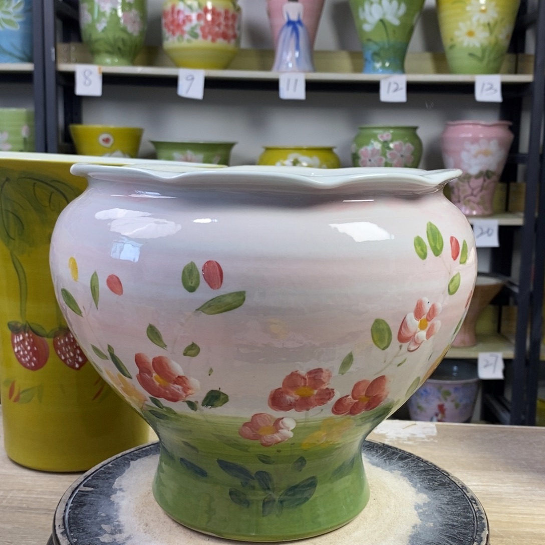 景德镇手工手绘陶瓷花盆