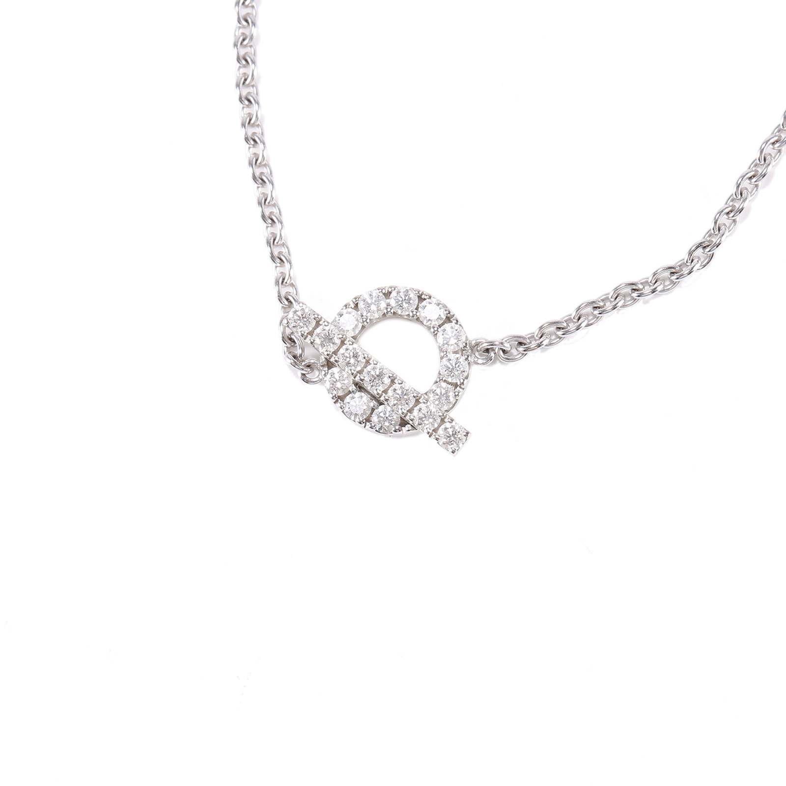 99新 Hermes/爱马仕 小花6花 Finesse 小Q 手链 满钻 白金ST 白金