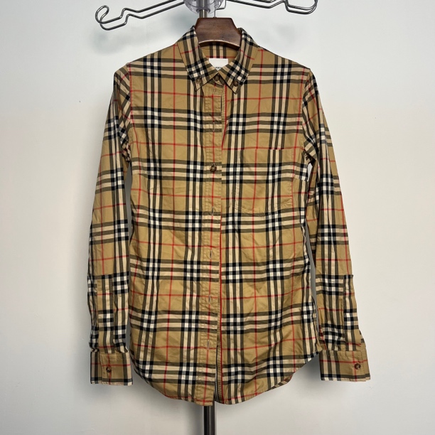 99新 BURBERRY/博柏利 经典格纹长袖衬衫/UK6码/0113