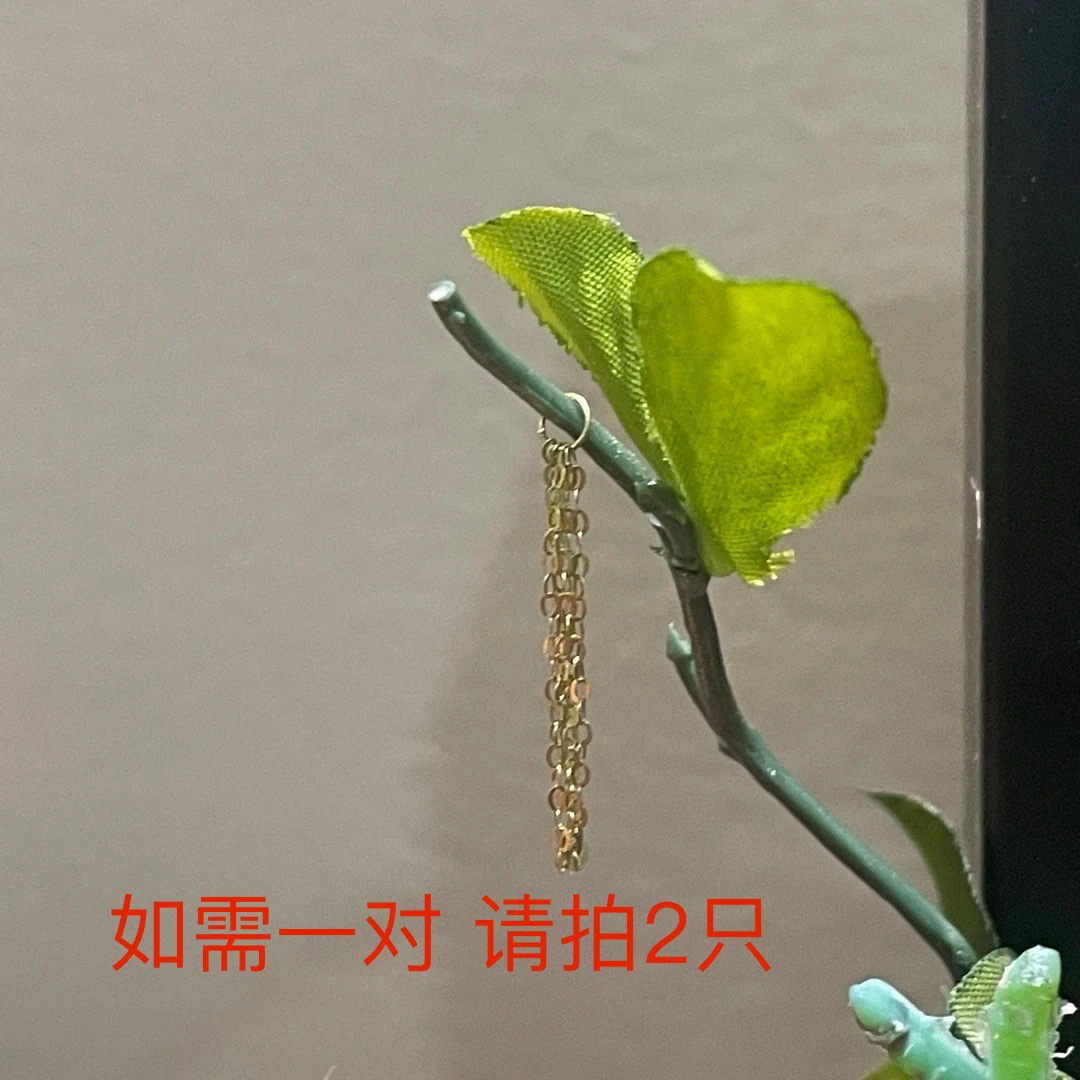 18k金素金流苏耳钉伴侣1.8cm（如需一对 请拍数量2）