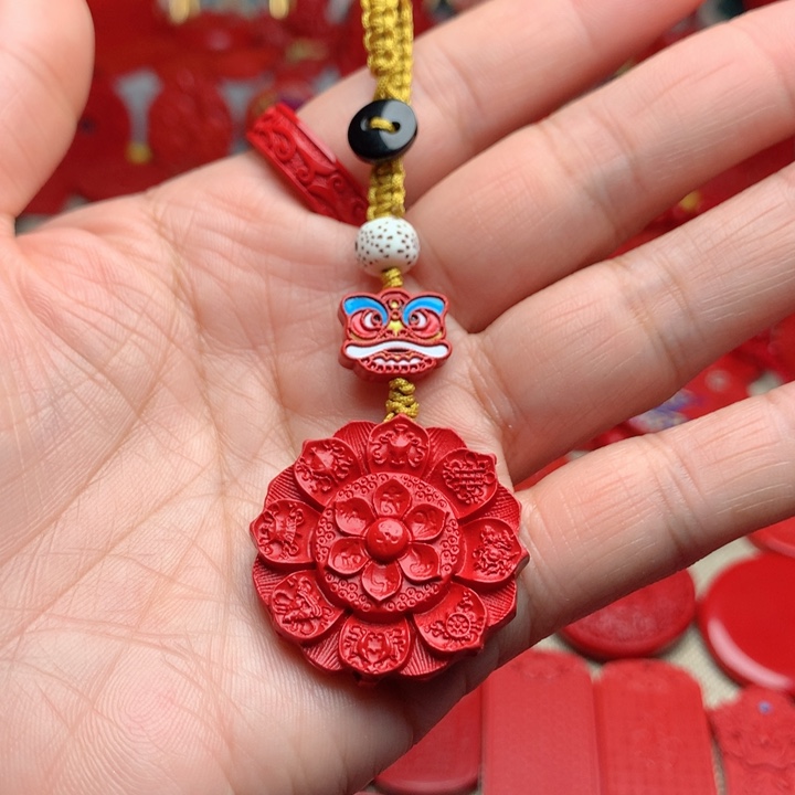 天然辰砂工艺品朱砂钥匙扣