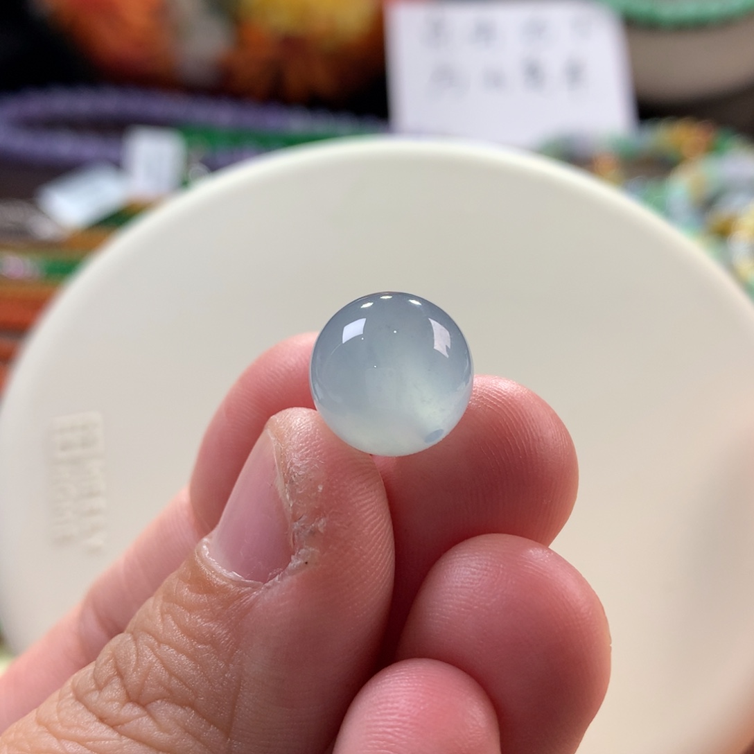 翡翠手链未镶嵌冰胶蓝天白云单珠卡12.9