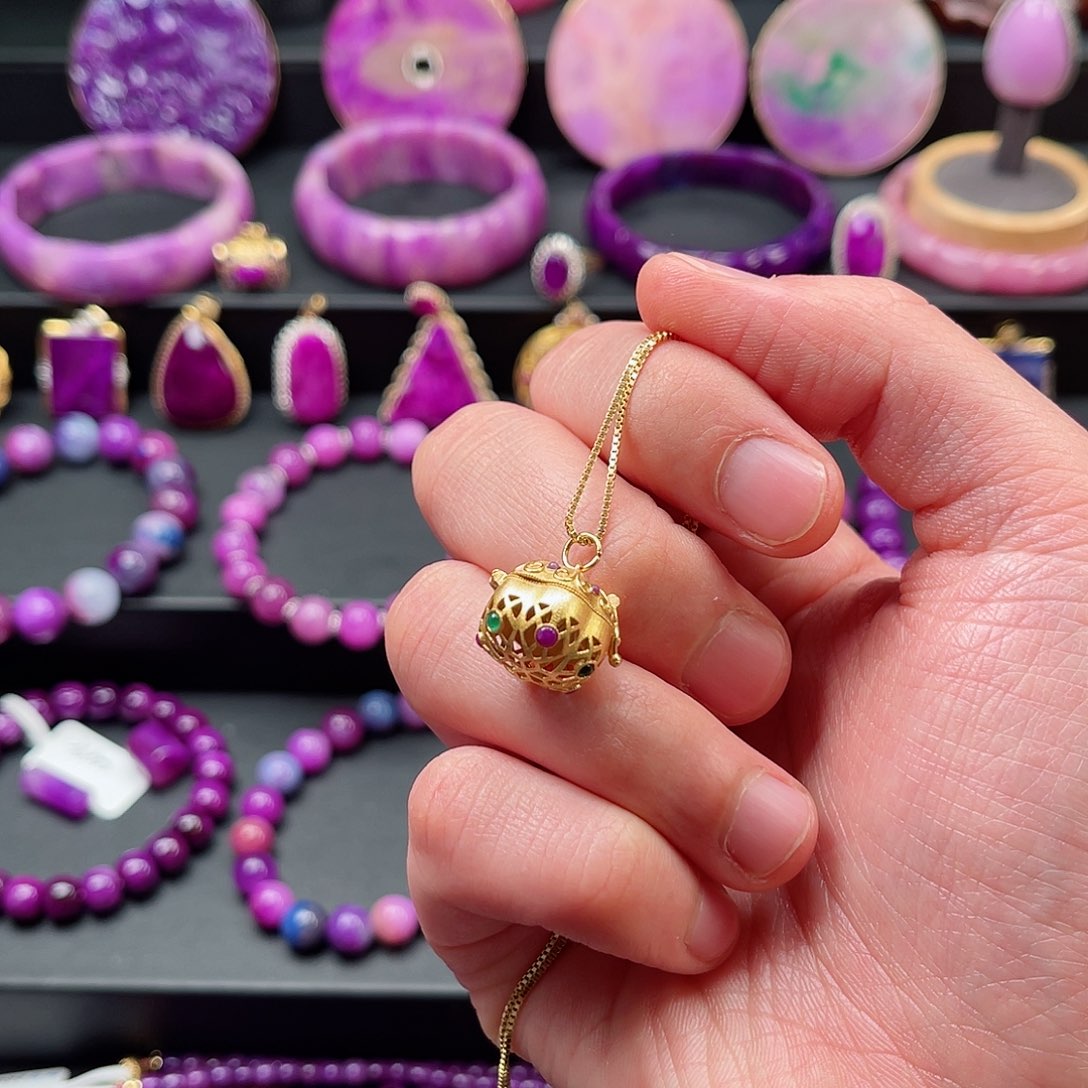 苏纪石（舒俱来）吊坠银S925镀金镶嵌