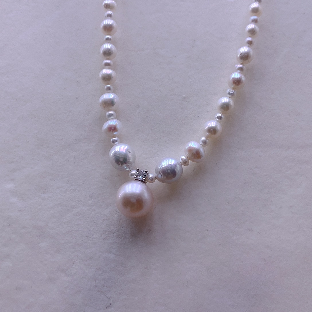 春***开耳饰未镶嵌淡水珍珠项链