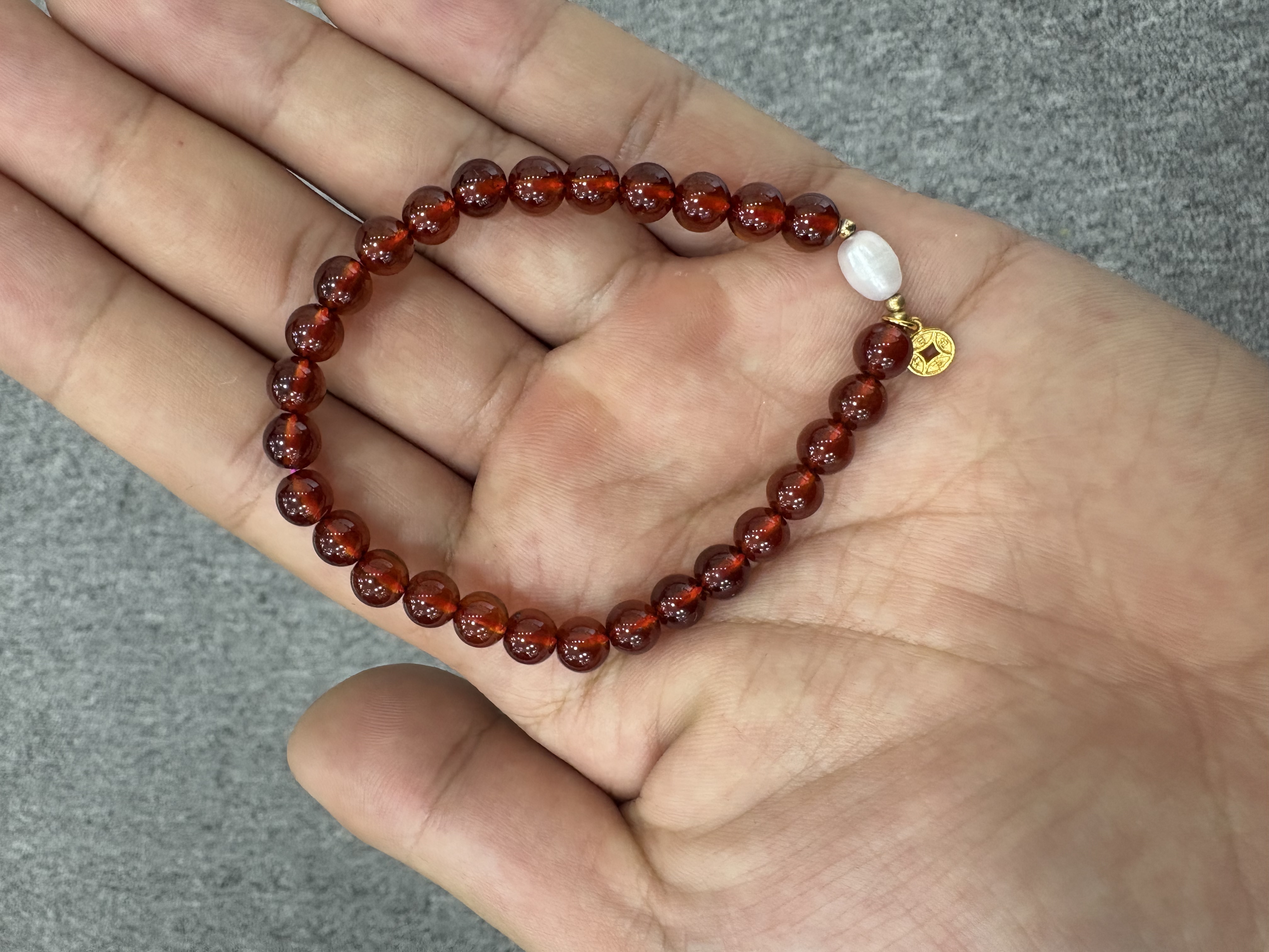 【举石优选】S0220-H9-0088石榴石手串（一件/约6mm）J