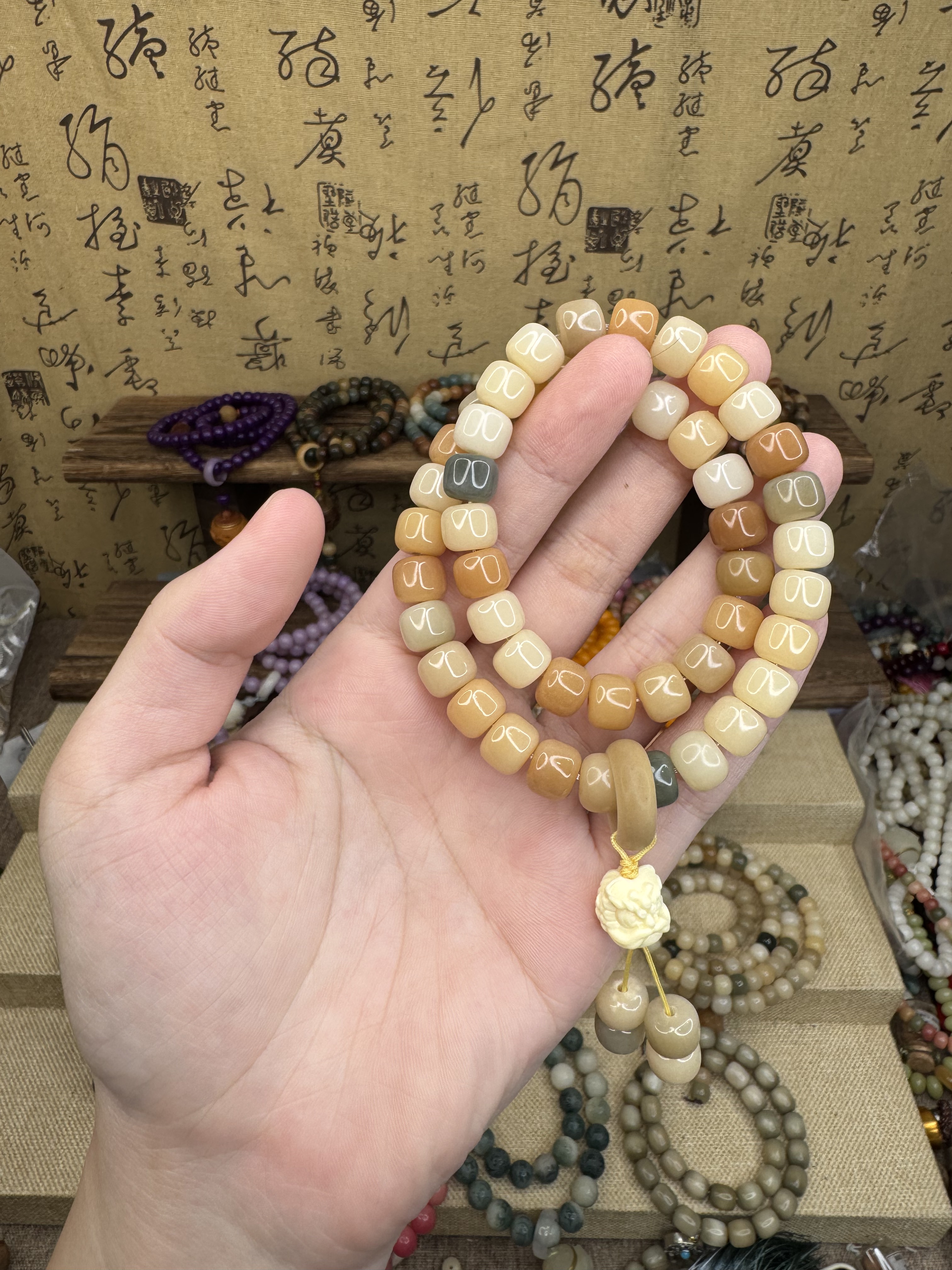 【多宝敦煌菩提双圈】原生态菩提卡8*-10精品料文玩双圈手串男女款