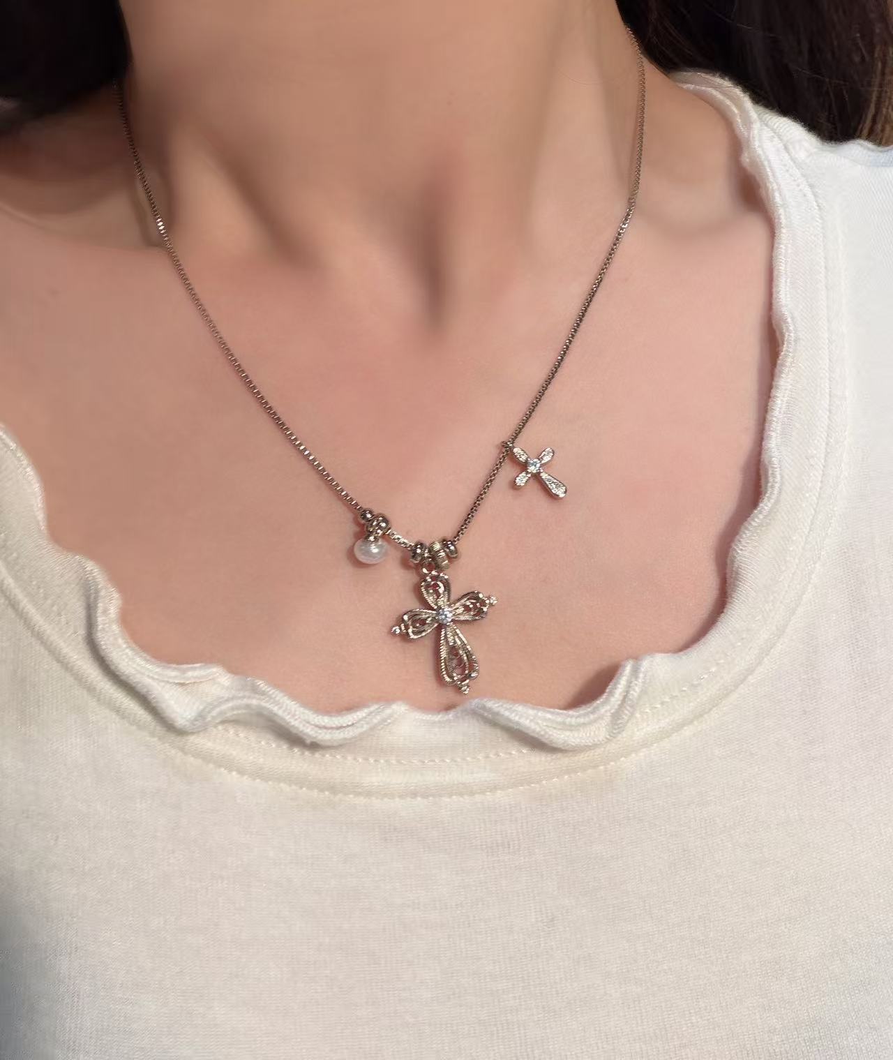 合金吊坠 合金设计千金风女欧美个性坠链锁骨链#XT1111