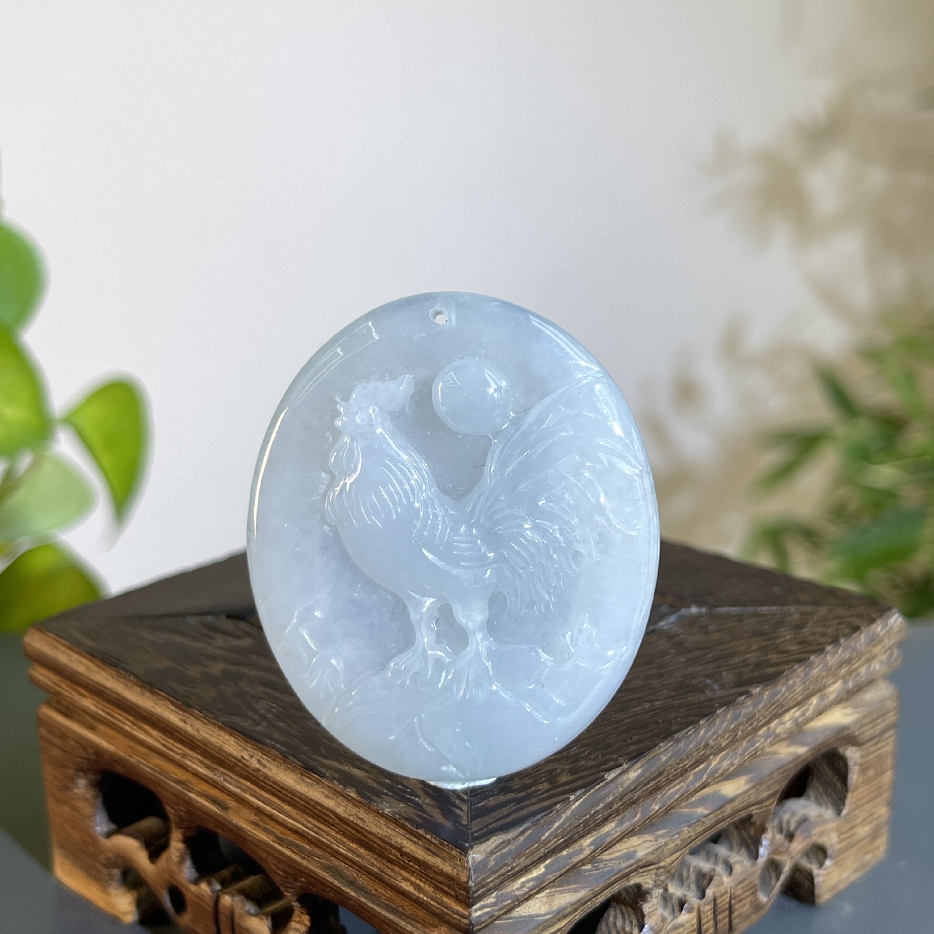 JXB23-53 天然缅甸A货翡翠 金鸡独立