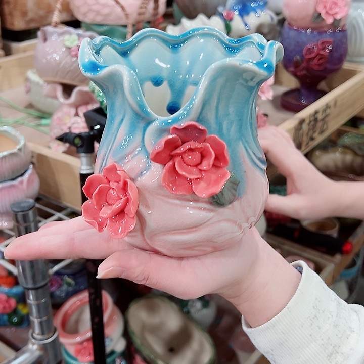 有孔，凑单福利满10元发货陶瓷多肉花盆！