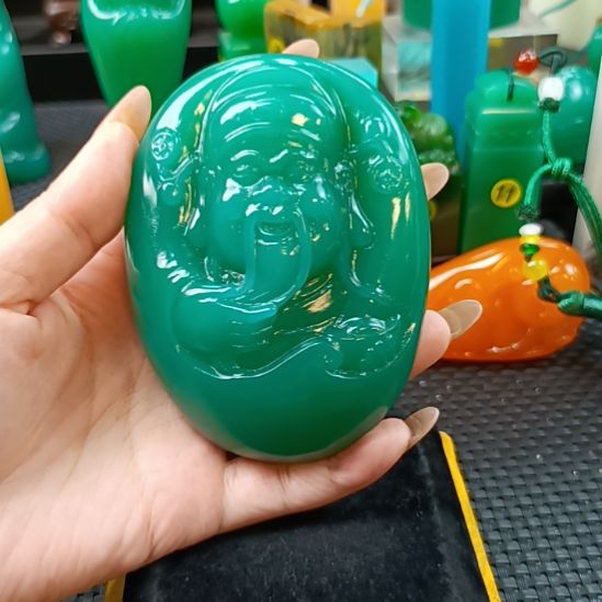 寿山石印石手把件