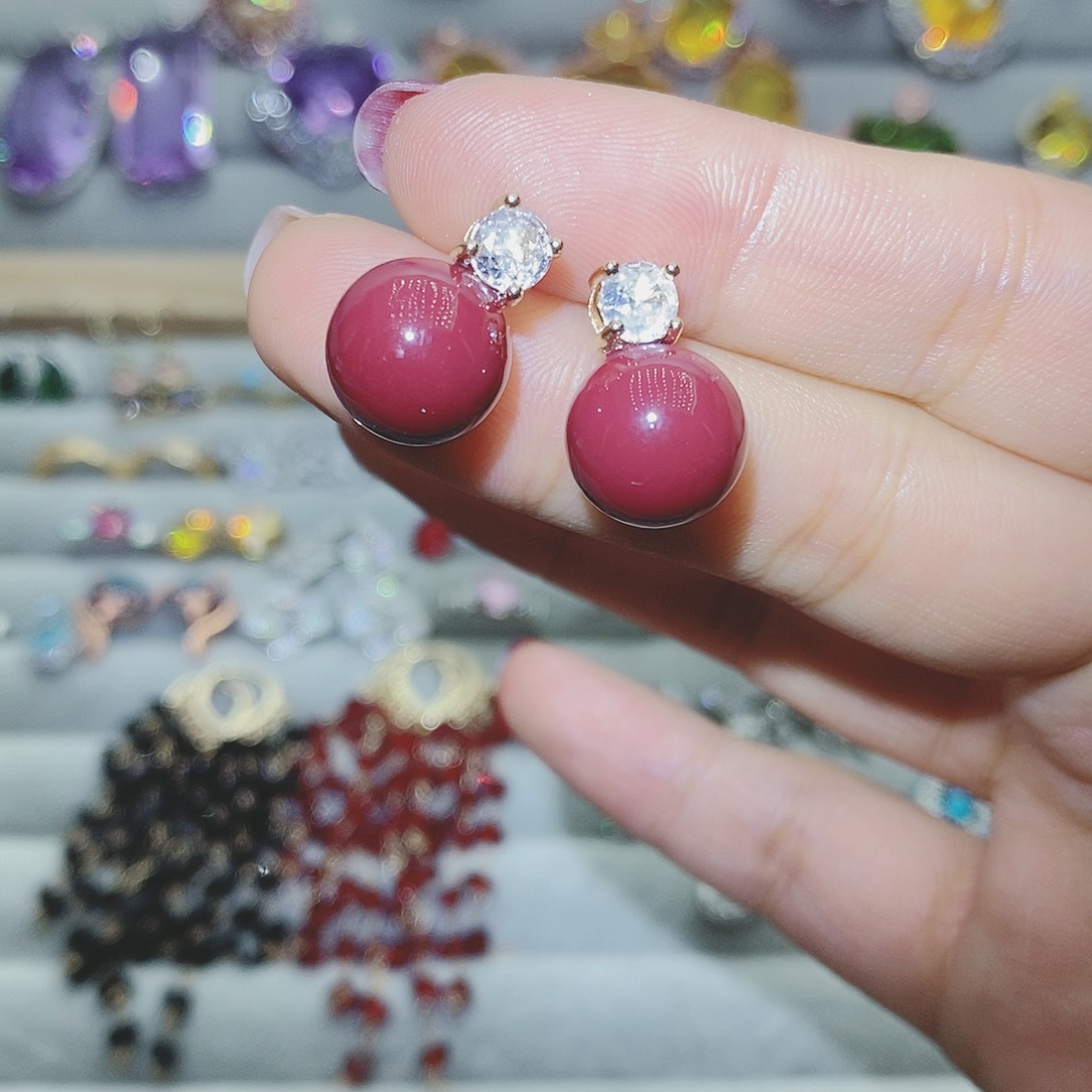 【闪购商品】托帕石耳饰银S925镶嵌