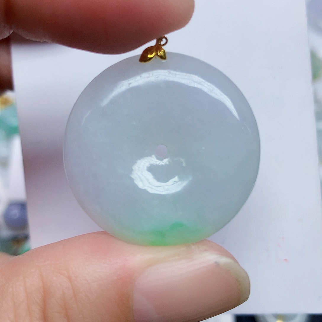 翡翠18K金镶嵌颈饰346677