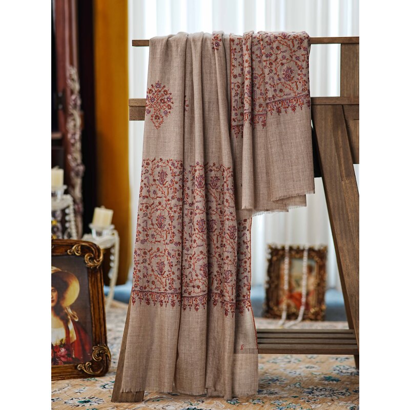 克什米尔pashmina披肩围巾刺绣  100*200 60054-20