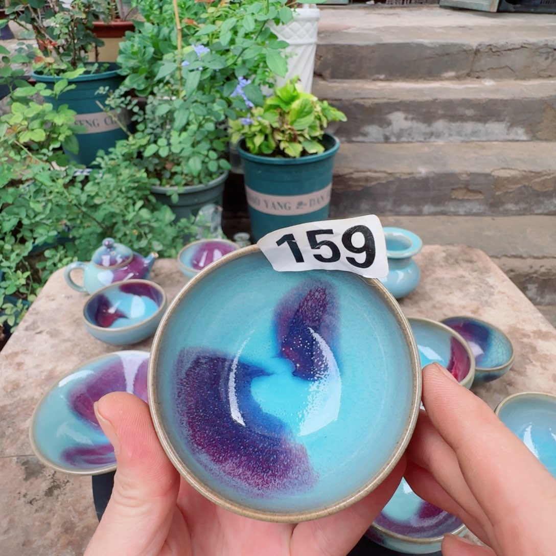 瓷片宋钧仿古鸡心碗