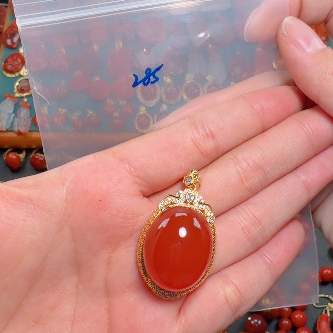 南红玛瑙南红银S925镶嵌