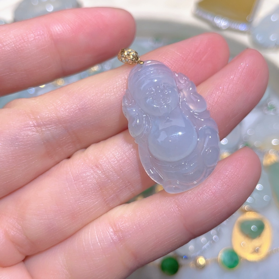 翡翠颈饰18K金镶嵌翡翠