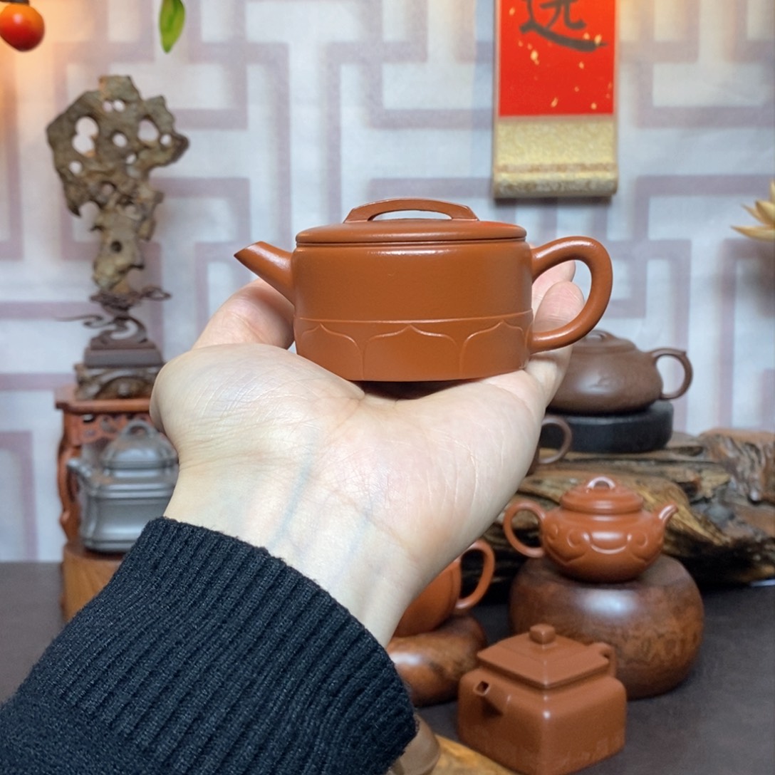 紫砂茶具朱泥莲韵汉瓦