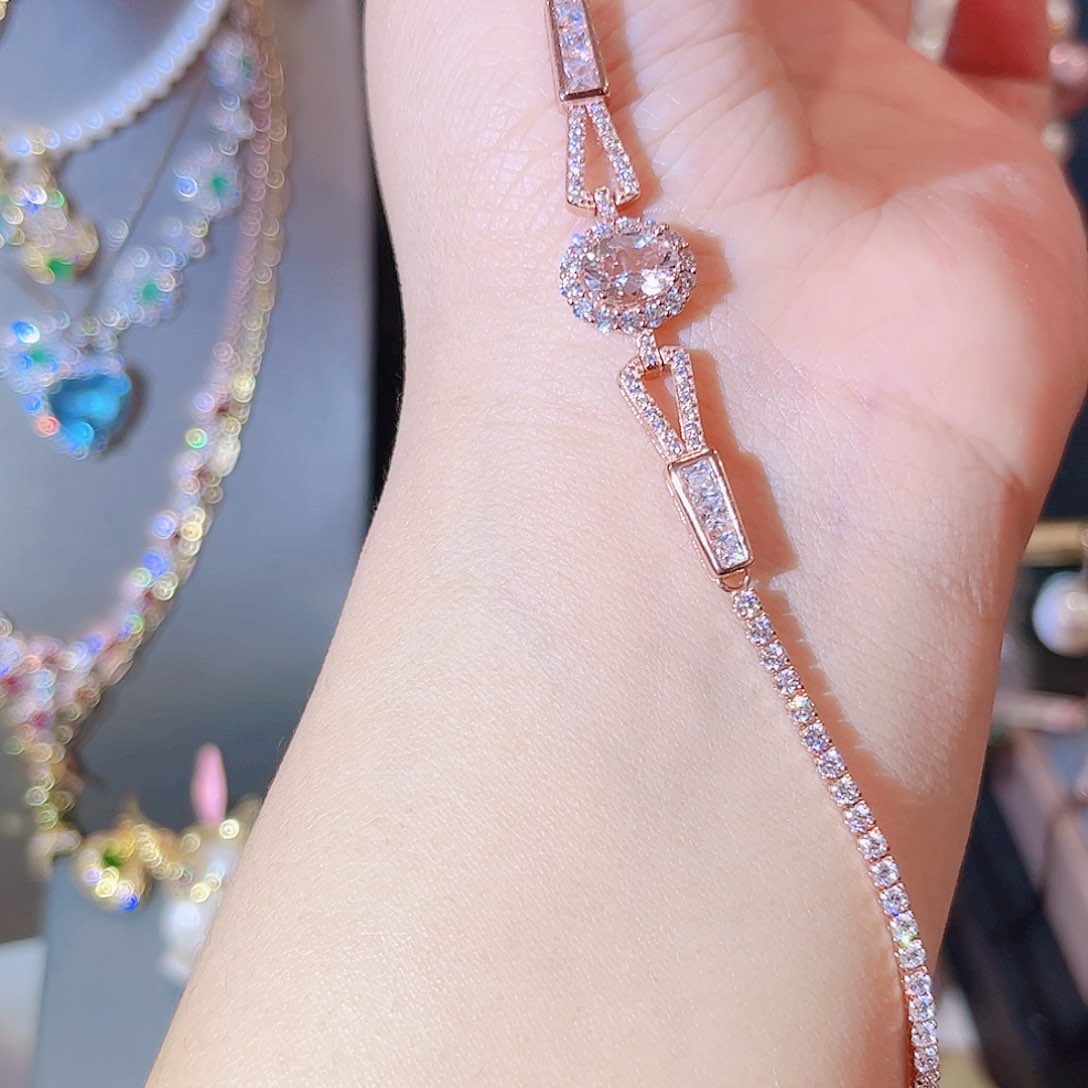 绿柱石手链银S925镶嵌