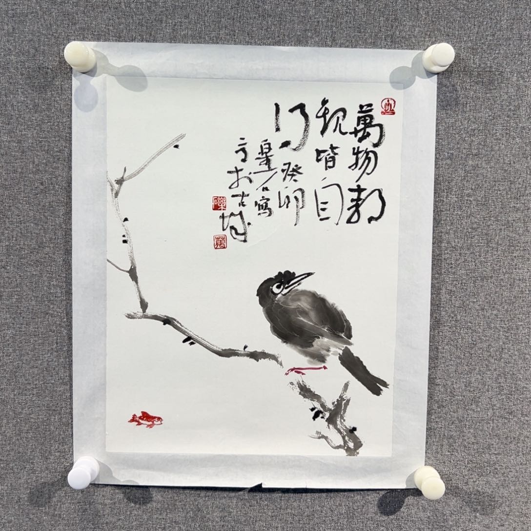 国画红袍画院手绘作品