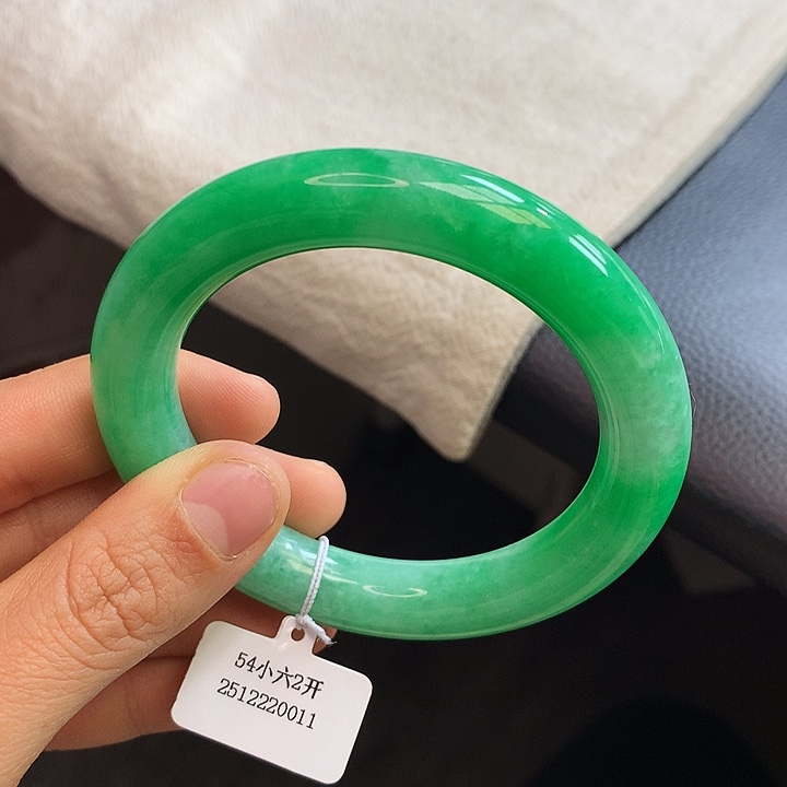 未镶嵌手镯翡翠54满绿圆条