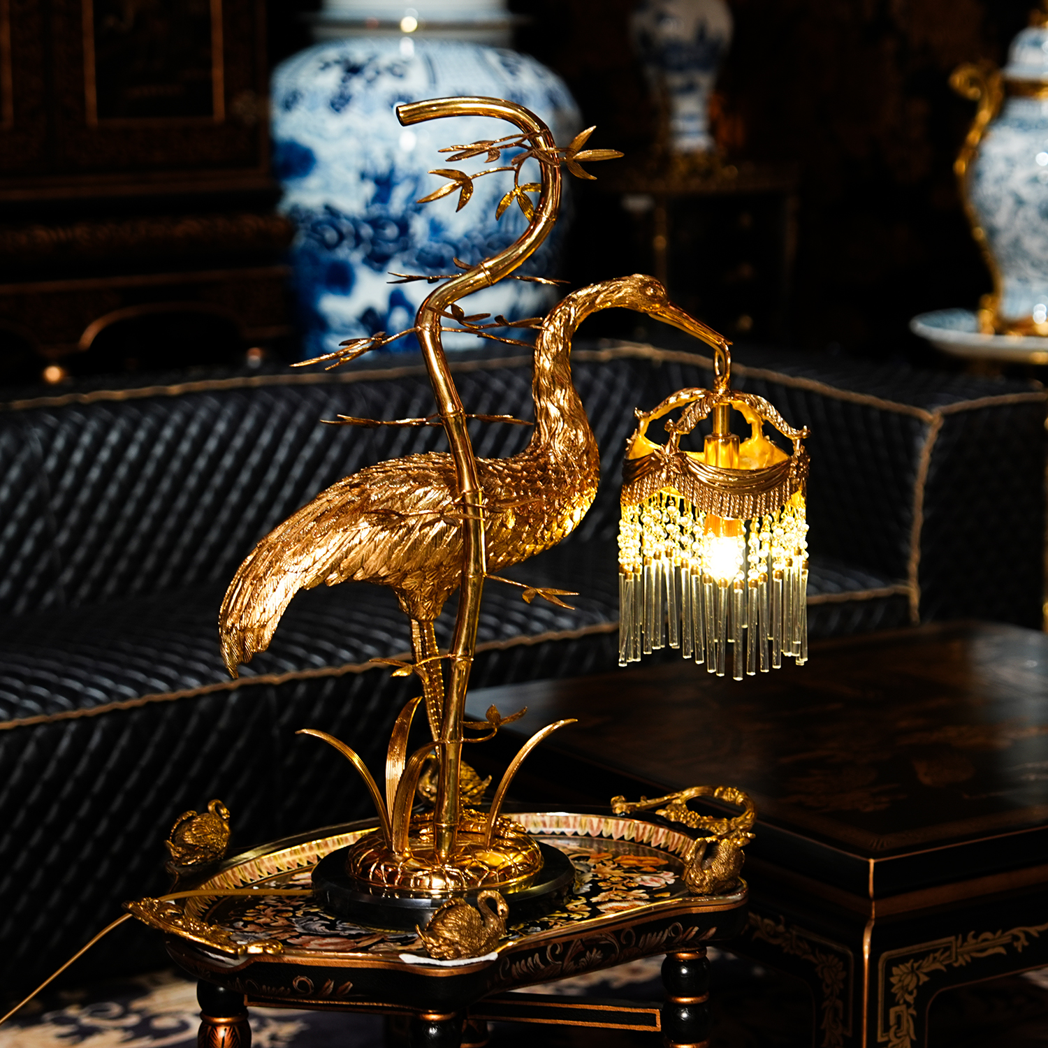 【三周年大促】T71法式复古水晶玻璃配铜台灯客厅书房主卧床头灯