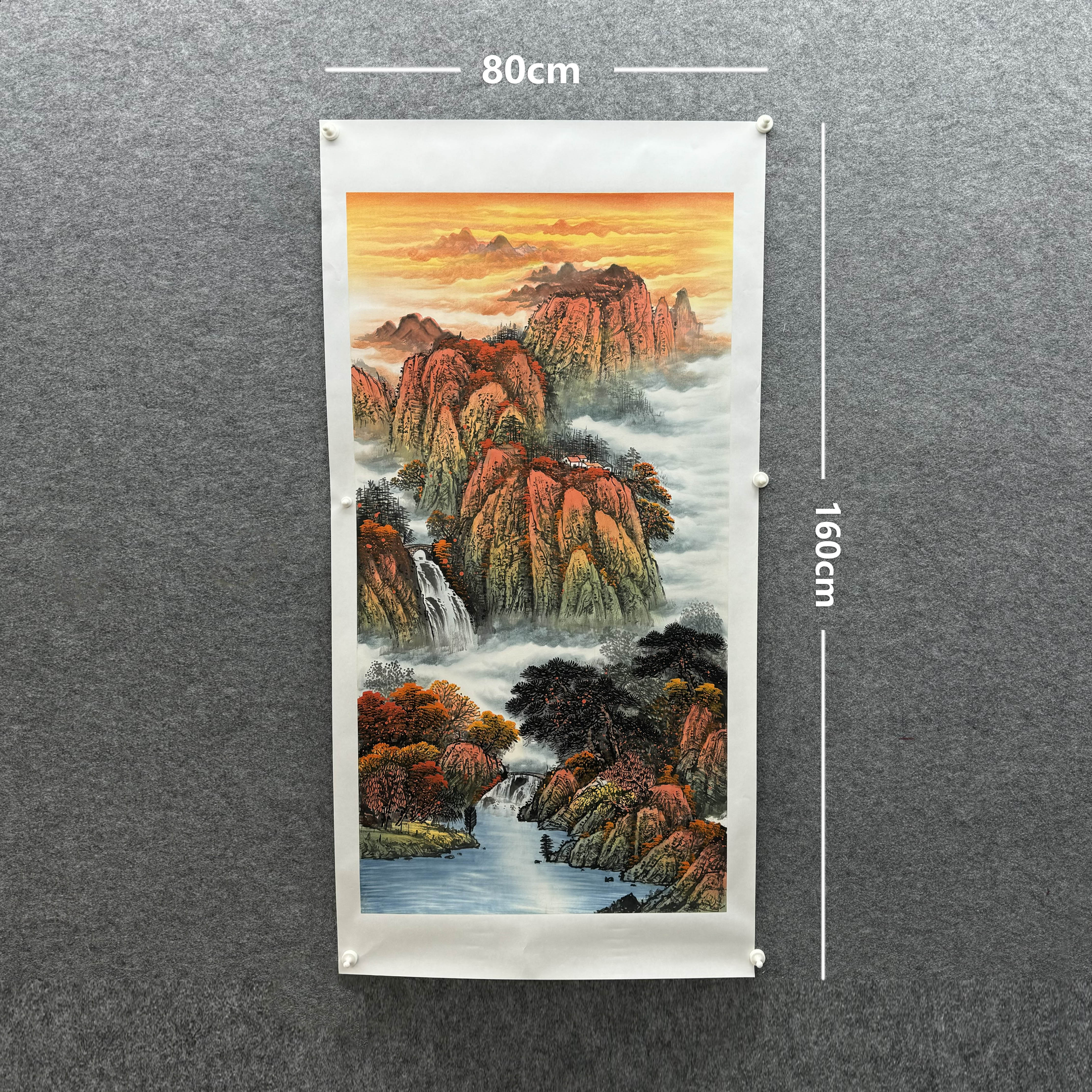 【山水画】雷百寿70*170cm手绘礼盒作品（11）