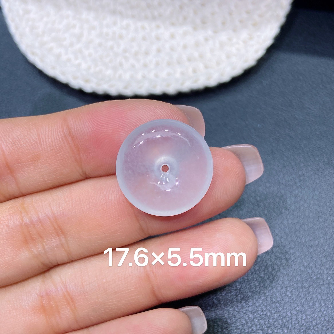 缅甸天然A货翡翠 老坑正冰种白冰厚装平安扣吊坠 玉质细腻 k001