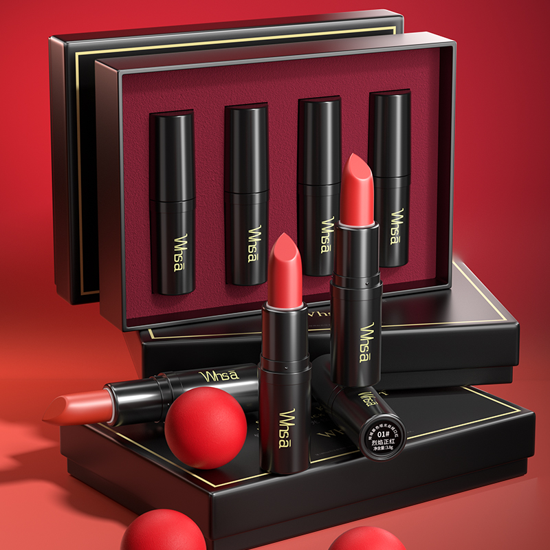 Whsa倾城暮色哑光丝绒显白口红四件套礼盒-PZ