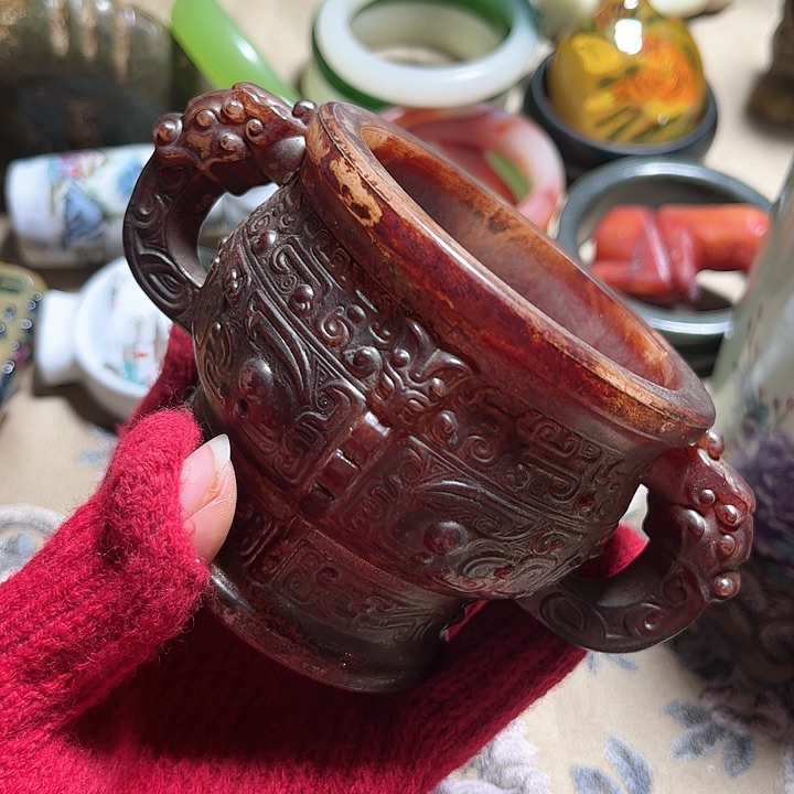 紫金钵盂菩提把件