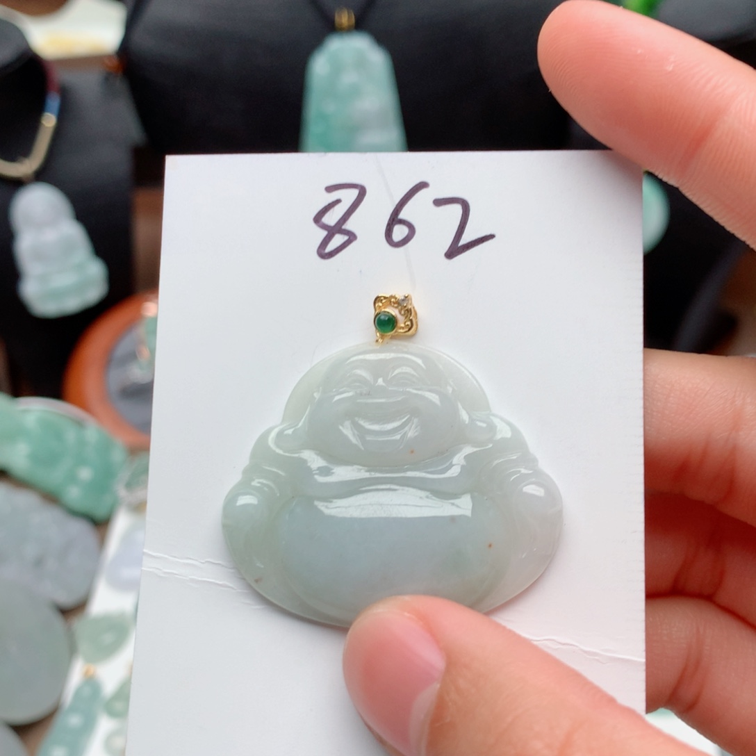 翡翠颈饰银S925镀金镶嵌吊坠