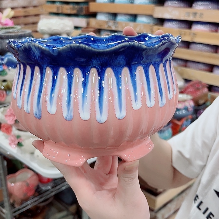 有孔.凑单10元陶瓷花盆发货！