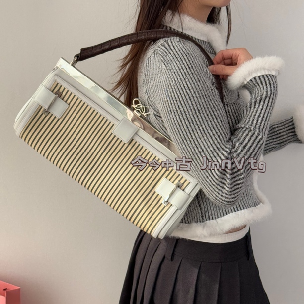 95新 LOEWE/罗意威 Logo小标hobo托特双肩带单肩包