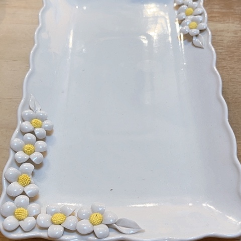 白瓷微瑕双耳盘子