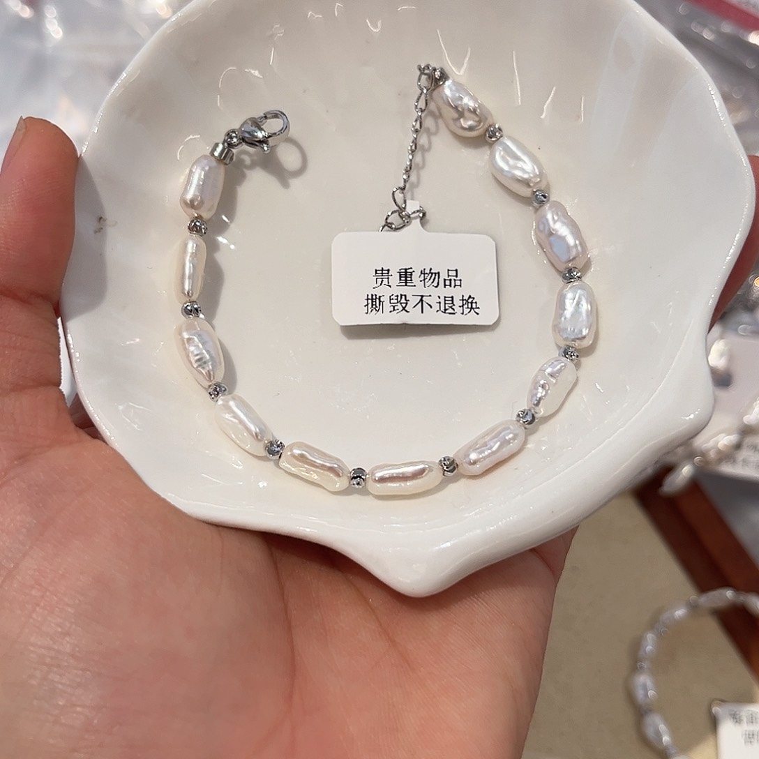 合金淡水珍珠耳饰