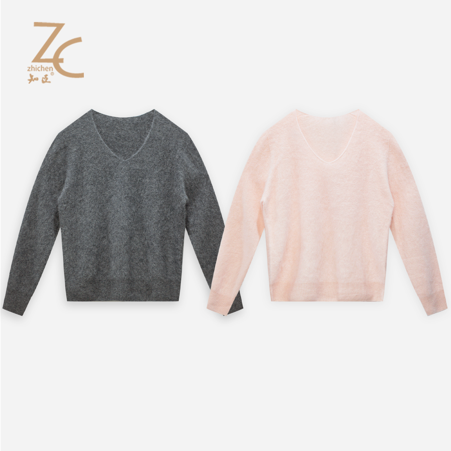 知臣初冬新品 多色休闲甜美套头拉毛针织衫女 T25654003