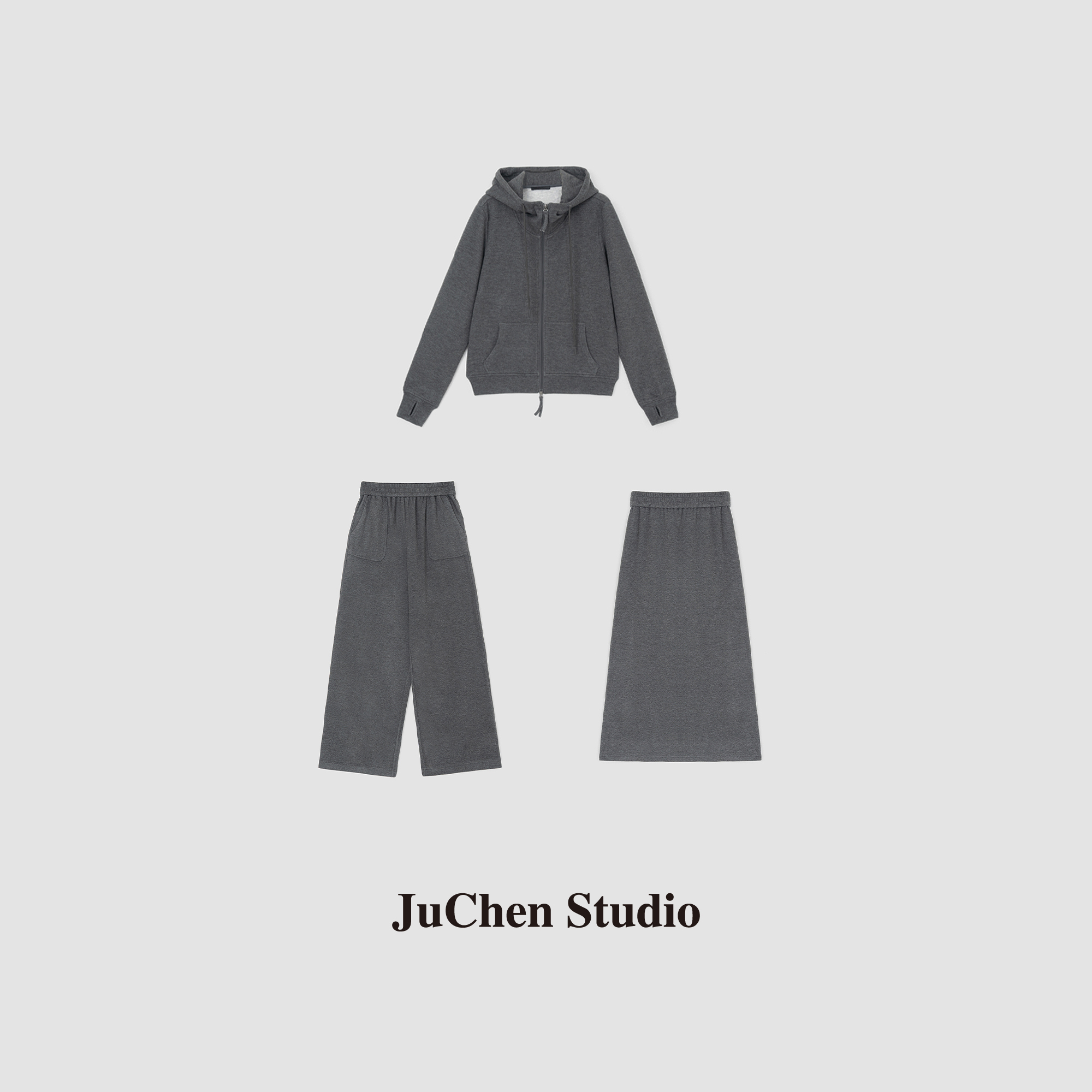 “舒适树懒套装”柔软糯垂感弹力上衣半裙长裤套装FW083024